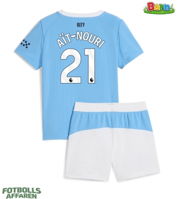 Manchester City Rayan Ait-Nouri #21 Hemmaställ Barn 2025-26 Kortärmad (+ Korta byxor)